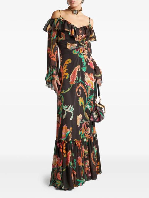 ETRO all-over floral print dress - Black