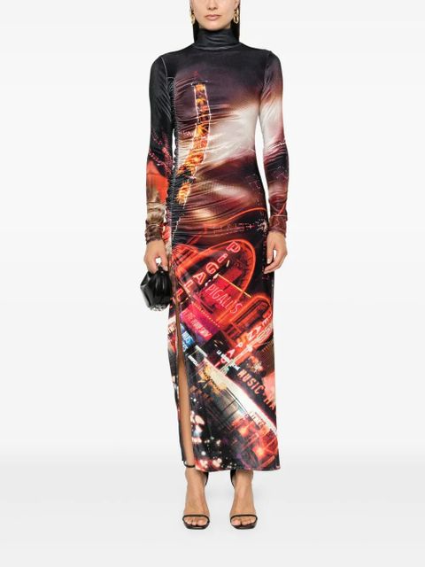 Jean Paul Gaultier Pigalle velvet maxi dress - Black