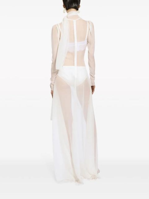 Dolce & Gabbana sheer silk maxi dress - White