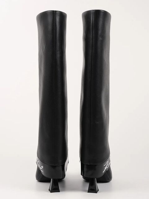 Karl Lagerfeld kozaki skórzane DEBUTANTE damskie kolor czarny na szpilce KL32081