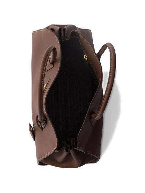 Prada medium leather tote bag - Brown