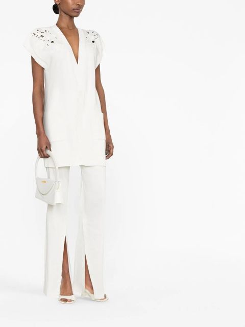 TWINSET crochet-trim cap-sleeve cardigan - White - zdjęcie produktu nr 2