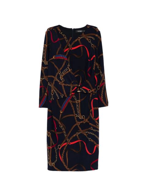 Lauren Ralph Lauren chain-print mini dress - Blue - zdjęcie produktu nr 1