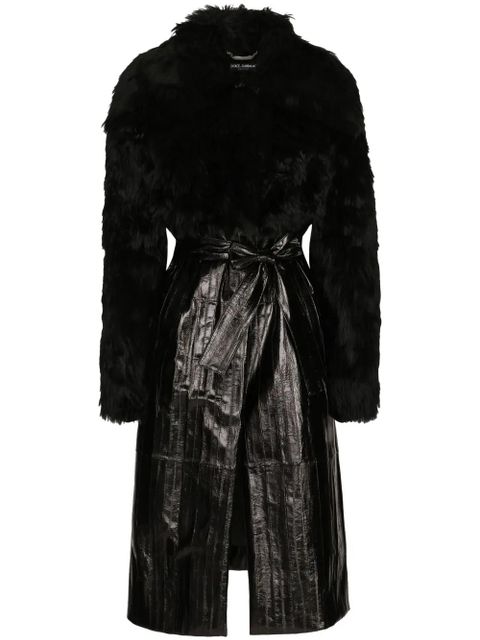 Dolce & Gabbana leather coat - Black