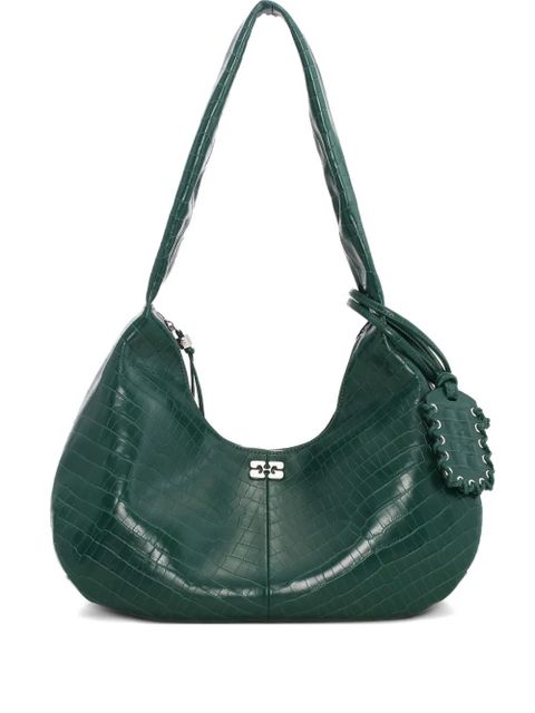 GANNI crocodile-embossed shoulder bag - Green - zdjęcie produktu nr 1