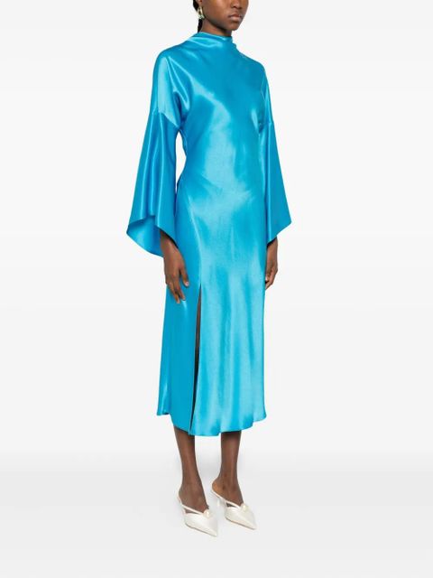PINKO flared-sleeve slit dress - Blue