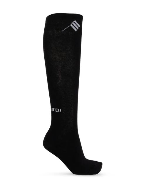 The Attico intarsia-logo ribbed socks - Black