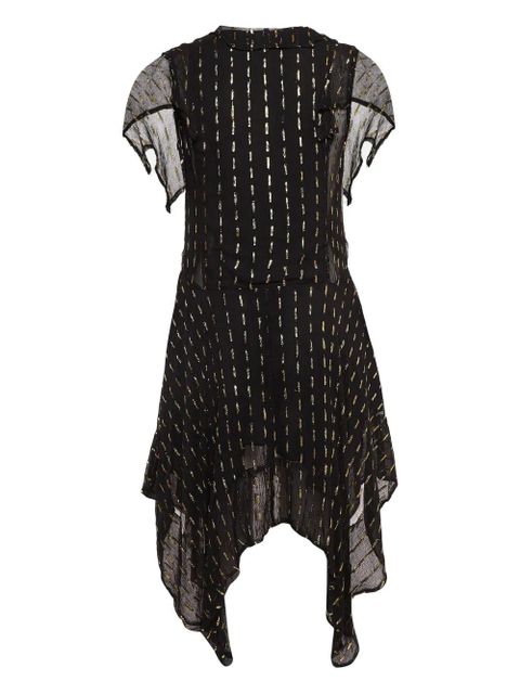 Zadig&Voltaire pre-owned metallic-stripe asymmetric dress - Black