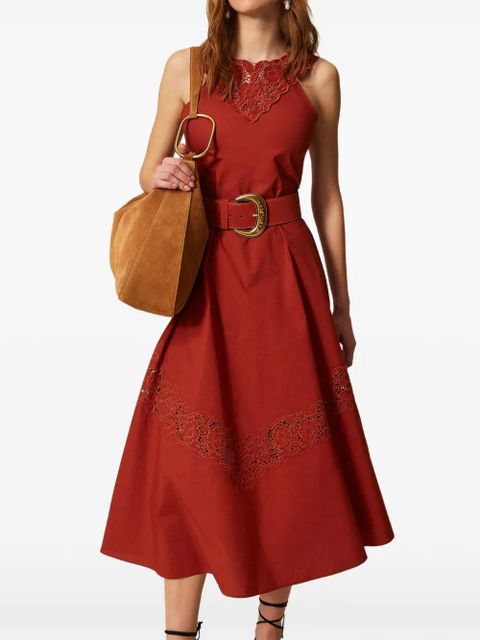 TWINSET broderie-anglaise dress - Red