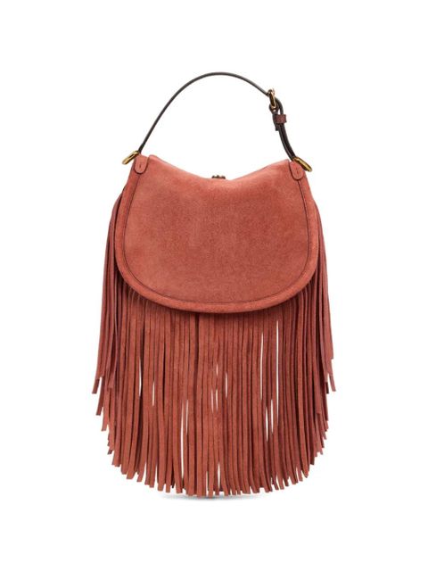 ETRO small Pony fringes suede shoulder bag - Red