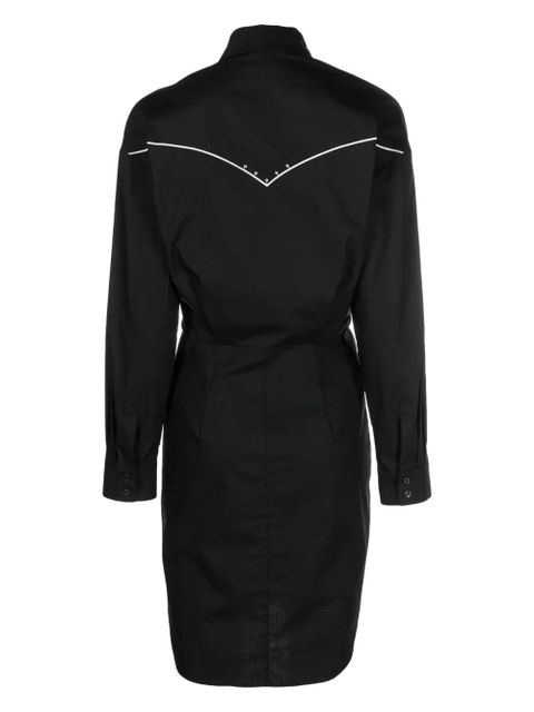 PINKO embroidered cotton shirt dress - Black - zdjęcie produktu nr 2