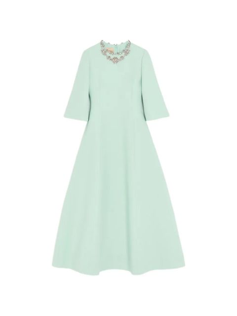 Valentino Garavani crepe couture embroidered midi dress - Green - zdjęcie produktu nr 1