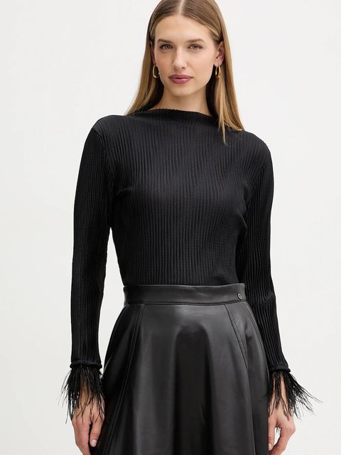 BOSS bluzka damska kolor czarny gładka 50548647 - zdjęcie produktu nr 1