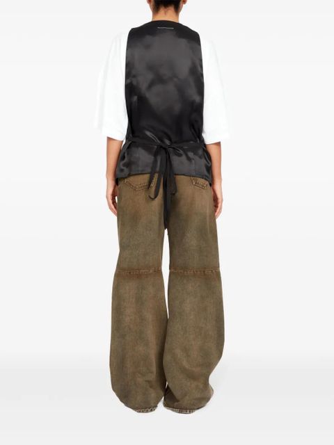 MM6 Maison Margiela panelled belted waistcoat - Brown