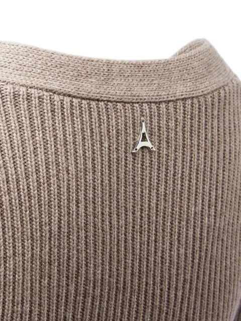 Manière De Voir wide-shoulder knitted mini dress - Neutrals