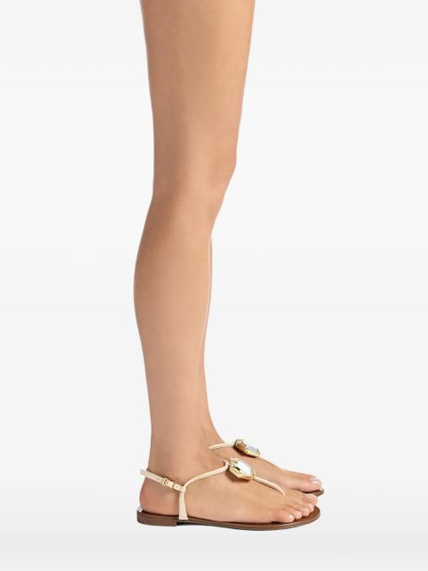 Giuseppe Zanotti Patrice Crystal adjustable-strap flat sandals - Neutrals