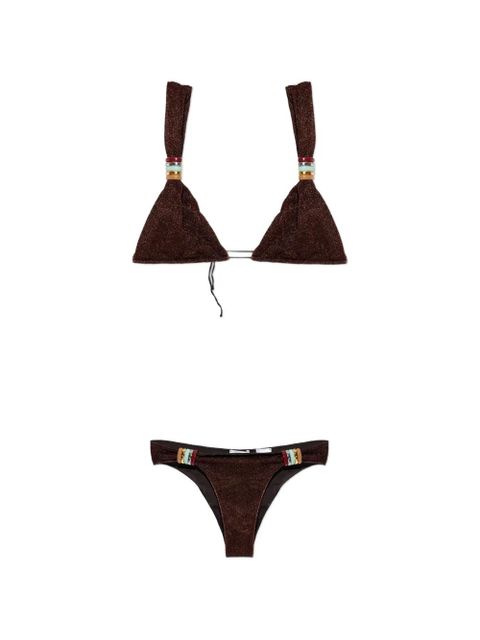 Oséree ring-detail triangle bikini - Brown - zdjęcie produktu nr 1