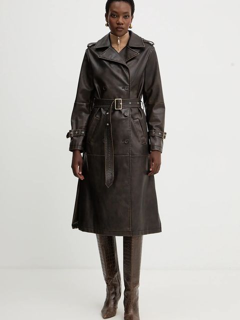 Fracomina płaszcz kolor brązowy FS25WC7001P41101 - zdjęcie produktu nr 2