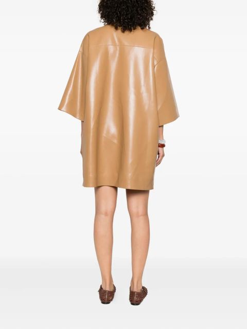 Nanushka button-front shirt dress - Neutrals