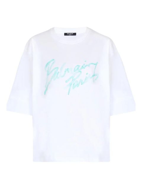 Balmain Boxy logo-print T-shirt - White - zdjęcie produktu nr 1