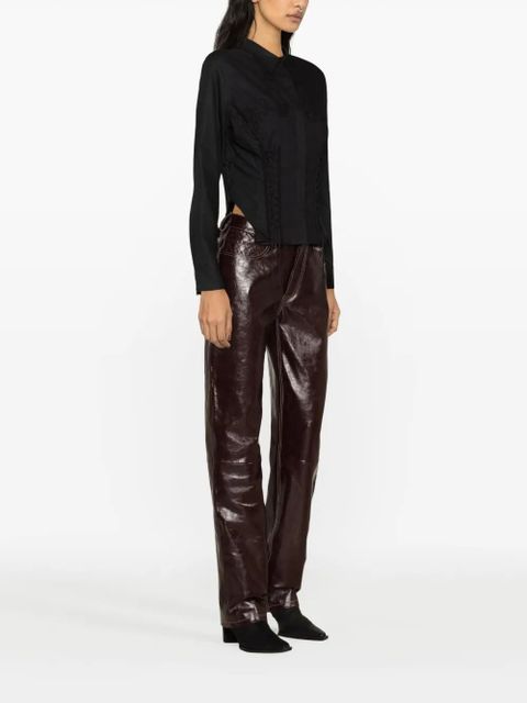 Marine Serre Regenerated Household corset shirt - Black