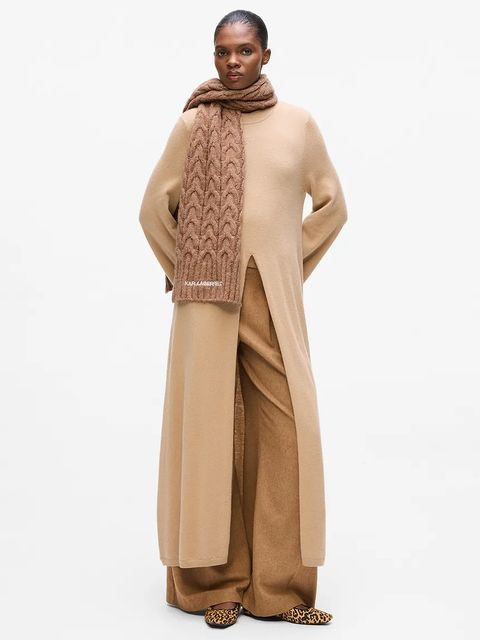 Karl Lagerfeld szalik z domieszką wełny K/ESSENTIAL