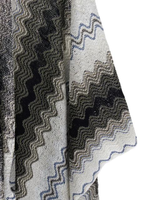 Missoni chevron fringed poncho - Black