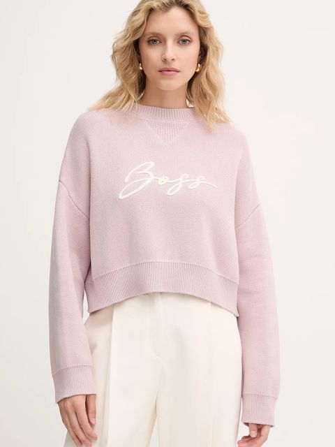 BOSS Orange sweter bawełniany damski kolor różowy 50543979 - zdjęcie produktu nr 1
