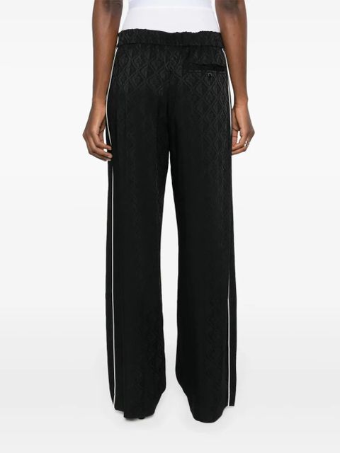 Marine Serre Moon Diamant-jacquard trousers - Black