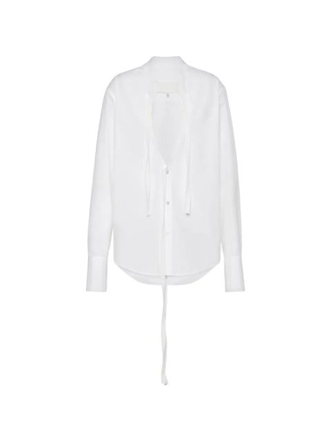 Maison Margiela V-neck cotton shirt - White - zdjęcie produktu nr 1