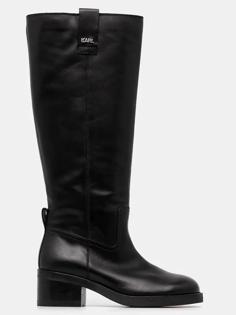 Karl Lagerfeld kozaki skórzane BROOKLYN damskie kolor czarny na słupku KL41790 - zdjęcie produktu nr 1