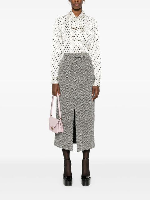 Self-Portrait polka-dot blouse - Neutrals