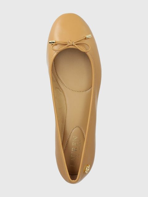 Lauren Ralph Lauren baleriny skórzane Jayna kolor beżowy 802824650015