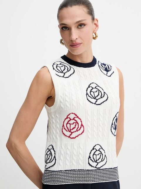 Marella kamizelka z wełną damskie kolor beżowy 2523356054200 - zdjęcie produktu nr 1