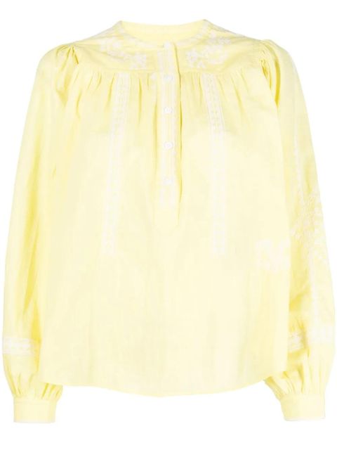 Zadig&Voltaire embroidered-detail peasant blouse - Yellow - zdjęcie produktu nr 1