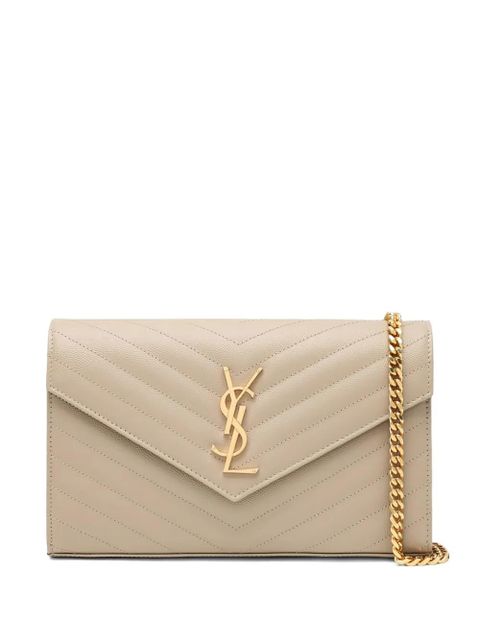 Saint Laurent Envelope chain wallet - Neutrals - zdjęcie produktu nr 1