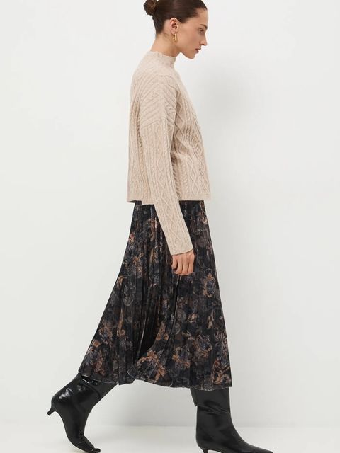 Medicine sweter damski kolor beżowy z półgolfem - zdjęcie produktu nr 2