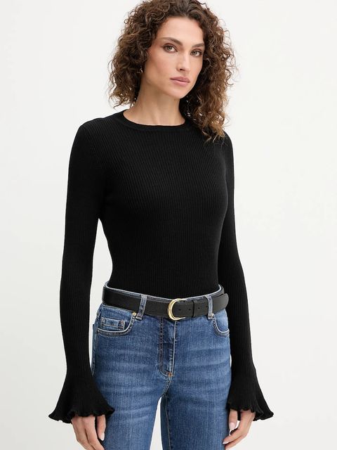 Luisa Spagnoli sweter wełniany damski kolor czarny lekki 100119 - zdjęcie produktu nr 1