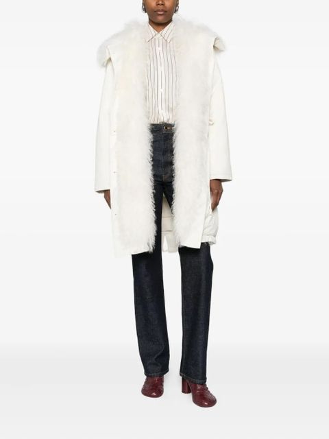Yves Salomon fur-collar buttoned jacket - White - zdjęcie produktu nr 2