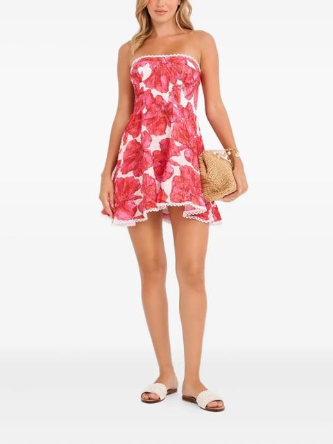 Charo Ruiz Ibiza Cami floral lace-trim mini dress - Pink