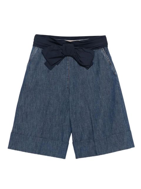 Valentino Garavani bow-embellished denim shorts - Blue - zdjęcie produktu nr 1