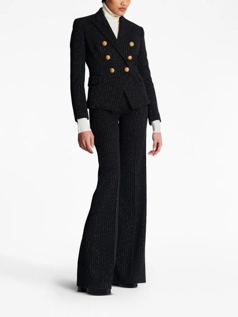Balmain lurex-detail double-breasted blazer - Black