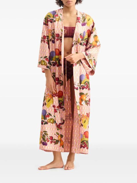 ERES Saveur fruit-print chain-pattern reversible robe - Pink