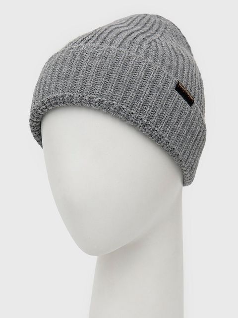 Napapijri czapka kolor szary z grubej dzianiny - zdjęcie produktu nr 2