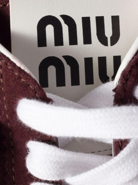 Miu Miu Plume suede sneakers - Red
