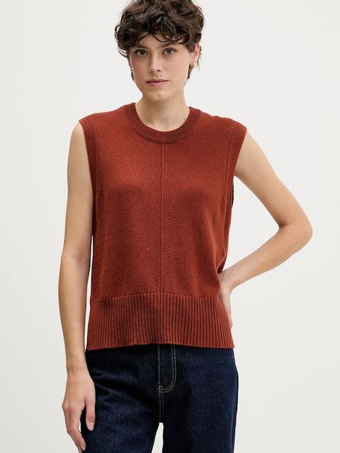 Pedro del Hierro kamizelka z dodatkiem wełny damski kolor pomarańczowy 5502016 - zdjęcie produktu nr 1