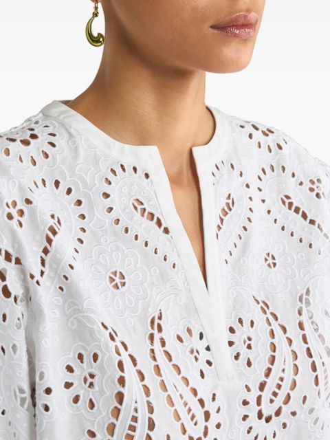 ETRO broderie-anglaise top - White