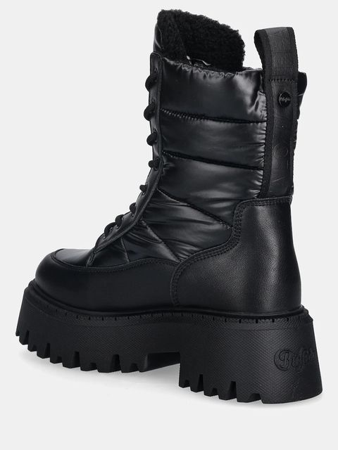 Buffalo workery Aspen Laceup Quilt damskie kolor czarny na platformie ocieplone 1622597-BLK