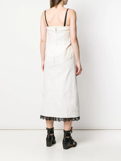 Alexander McQueen scalloped lace denim dress - Neutrals
