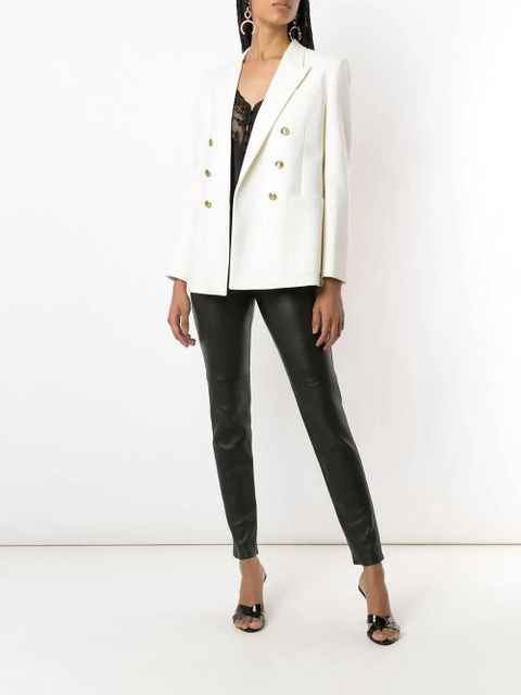 Saint Laurent double-breasted wool blazer - White